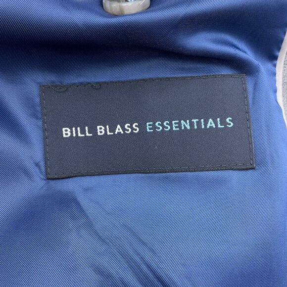 Bill Blass Blazer Men 48R Gray Pinstripe‎ Karako Classic Career Jacket Polyester - Picture 11 of 13